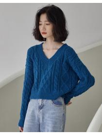 For Sale Pure Color Knitting Fashion Knitting Top 