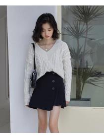 For Sale Pure Color Knitting Fashion Knitting Top 