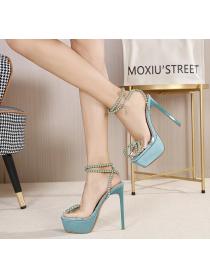 Outlet New style Square head High heel Women's sandals High height 15CM
