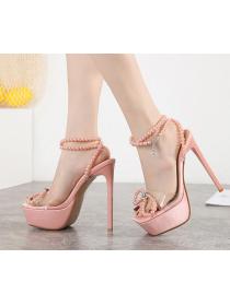 Outlet New style Square head High heel Women's sandals High height 15CM