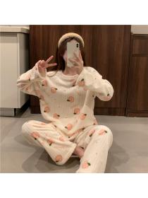 Outlet The new coral velvet warm and sweet pajamas home clothes two pieces sets