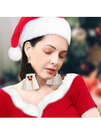 Outlet Christmas earrings creative cartoon Christmas tassel woven earrings for women