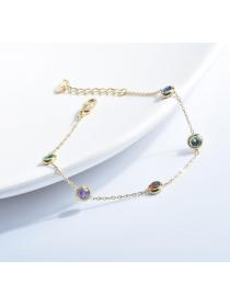 Simple multicolored titanium Steel 18K gold bracelet, stainless steel five-color bracelet