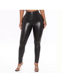 Outlet Women's autumn and winter sexy nightclub high waist tight-fitting hip leather pants leggin...