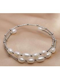 Outlet Fashionable Freshwater Pearl Bracelet 5-6mm Double Circle Pearl Bracelet Bracelet for Women