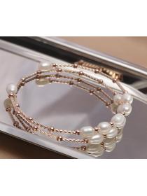 Outlet Fashionable Freshwater Pearl Bracelet 5-6mm Double Circle Pearl Bracelet Bracelet for Women