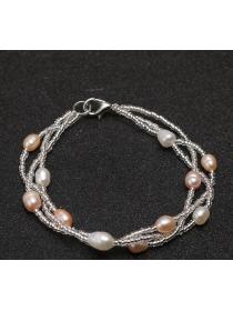 Outlet Classic fashion natural freshwater pearl bracelet women's spiral cross pearl bracelet jewe...