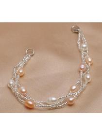 Outlet Classic fashion natural freshwater pearl bracelet women's spiral cross pearl bracelet jewelry