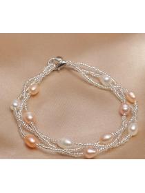 Outlet Classic fashion natural freshwater pearl bracelet women's spiral cross pearl bracelet jewelry