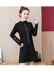 On Sale Sequins Matching Stand Collars Dress 