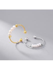 Outlet S925 Silver small exquisite light luxury opening pearl ring