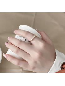 Outlet S925 Silver small exquisite light luxury opening pearl ring
