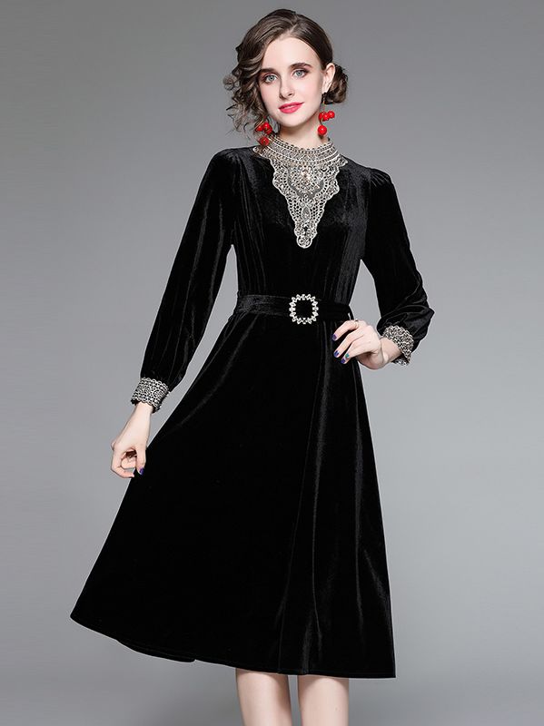 European Style Doll Collars Embroidery Show Waist Nobel  Dress
