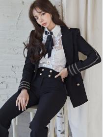 Korean Style Pure Color  Doll Collars OL  Style Fashion Suits 