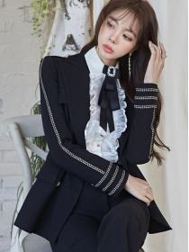 Korean Style Pure Color  Doll Collars OL  Style Fashion Suits 