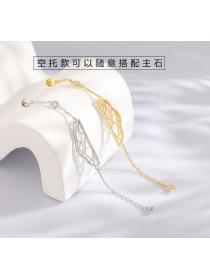 Korean New Korean style earrings female S925 silver pearl earrings temperament fan-shaped tassel diy hollow earrings