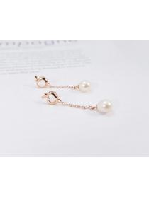 Korean fashion S925 sterling silver pearl apple earrings Korean long tassel earrings female simple DIY jewelry