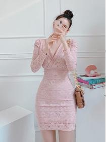 On Sale Lace Hollow Out Slim Dress 
