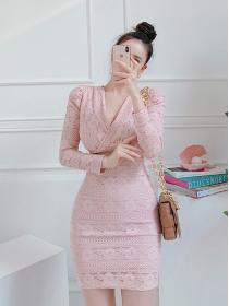 On Sale Lace Hollow Out Slim Dress 