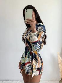 Outlet Sexy Stitching Spring fashion Long-sleeved dress