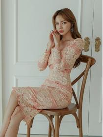 On Sale Lace Hollow Out Open Fork  Fashion Dress