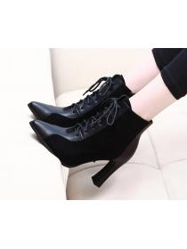 Outlet 9cm pointed toe high heel ankle boots