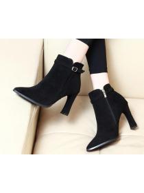 Outlet Sexy Poe-toe Thick Flatform High heels Boots