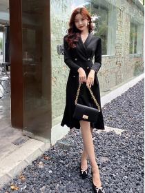 New Style Lace Wave Point Show Waist Dress