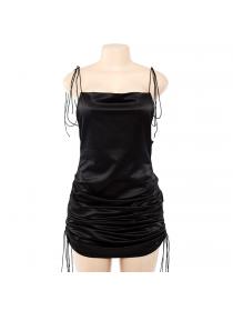 Outlet Hot style Summer pleated pure irregular sexy nightclub dress