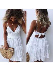 Outlet Hot style New style sexy lace sling stitching Dress