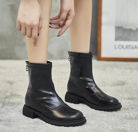 Outlet Sexy Round-toe Zipper Winter boots