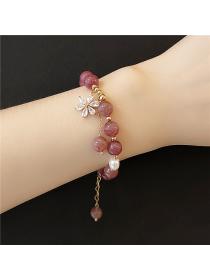 Outlet  Zircon Flower Strawberry Crystal Bracelet for women 