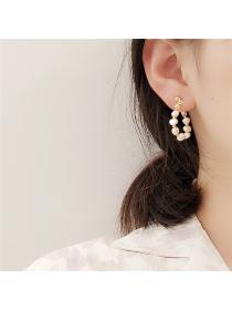 Outlet Silver Needle Earrings special-shaped pearl earrings