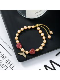 Outlet Strawberry crystal natural stone trendy bracelet for women