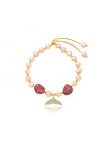 Outlet Strawberry crystal natural stone trendy bracelet for women