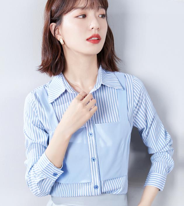 Korean Style Stripe Fashion Loose Blouse