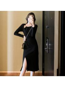 Outlet Elegant style Hollow slim slits Dress 