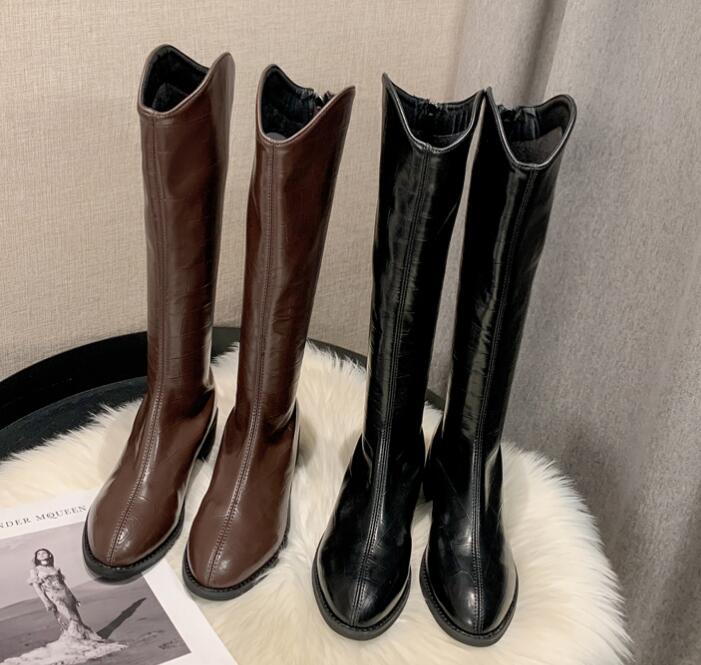 Outlet Autumn/winter new Thick-heeled knight boots high boots