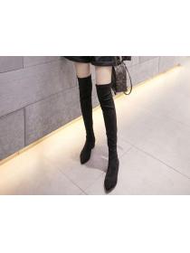 Outlet Autumn and winter pointed toe over-the-knee boots with thick heels