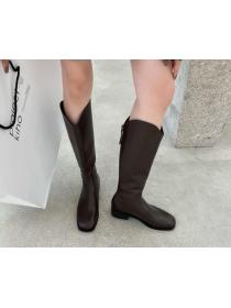 Outlet Fashion women's Slim back zipper boots 