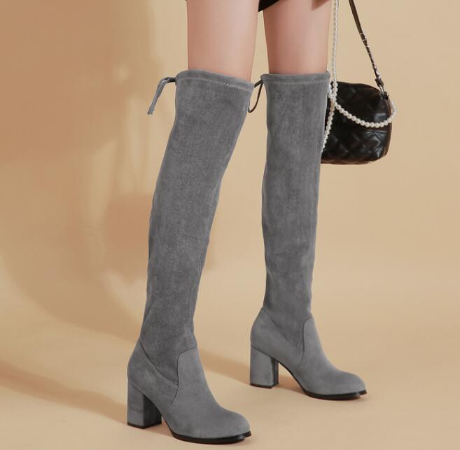 Outlet Elegant Suede Fashion High boots