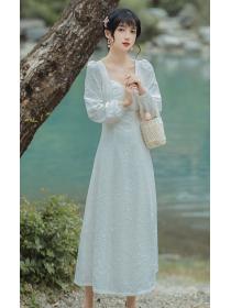 On Sale V  Collars Drape  Hollow Out Bowknot Maxi  Dress 