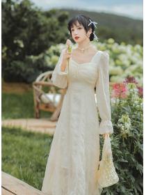 On Sale Lace   Hollow Out  Embroidery  Dress 