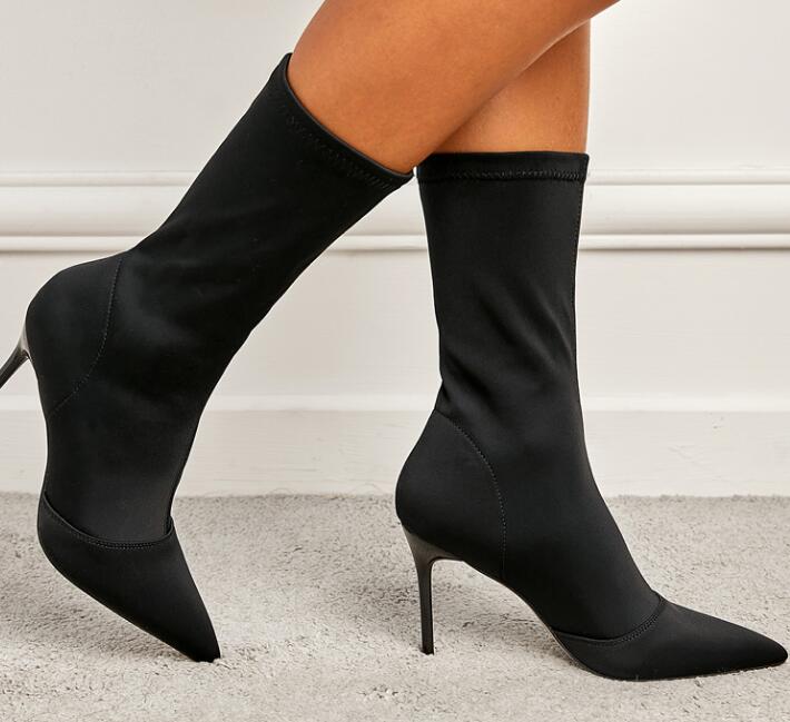 Outlet Fashion pointed-toe stiletto ankle boots