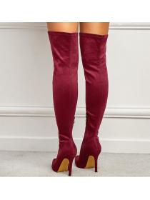 Outlet New style High-heeled over-knee side zipper boots