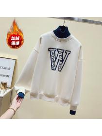 Outlet loose Koreanfake two-piece high-neck Sweater
