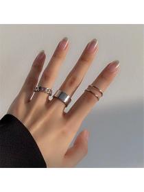 Korean fashion opening adjustable three-piece ring Jewely Simple Elegant Women’s copper ring Ladi...