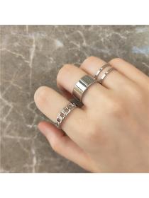 Korean fashion opening adjustable three-piece ring Jewely Simple Elegant Women’s copper ring Ladies Accessories