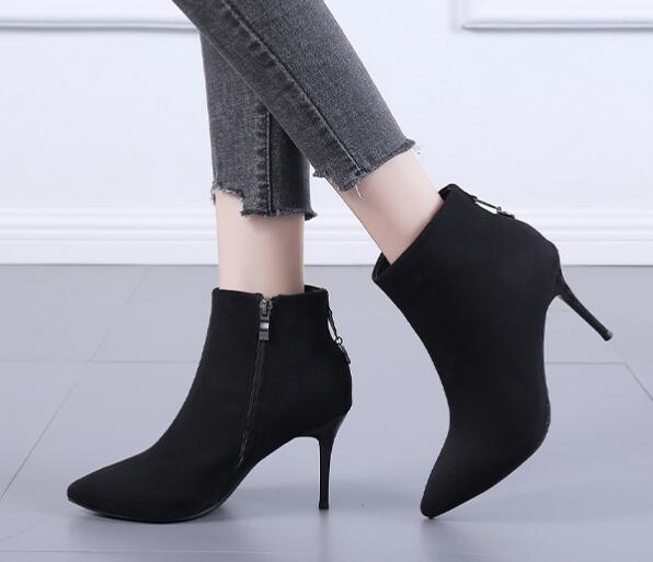 Outlet Sexy Point-toe Suede High heels Boots