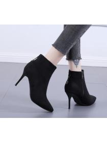  Outlet Sexy Point-toe Suede High heels Boots